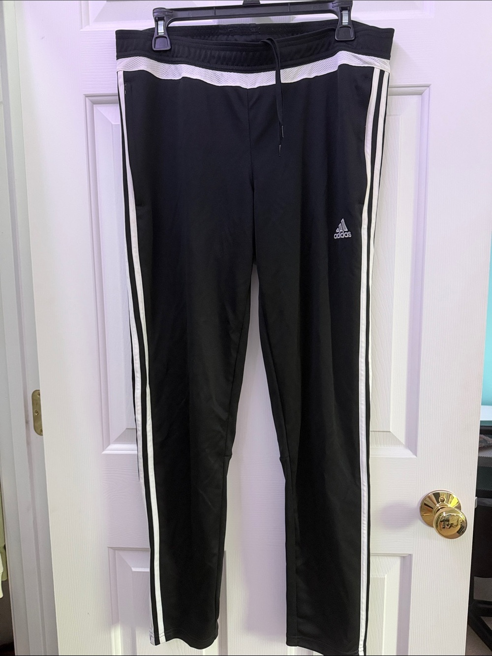 Adidas ClimaCool Black Track Pants with White Stripes